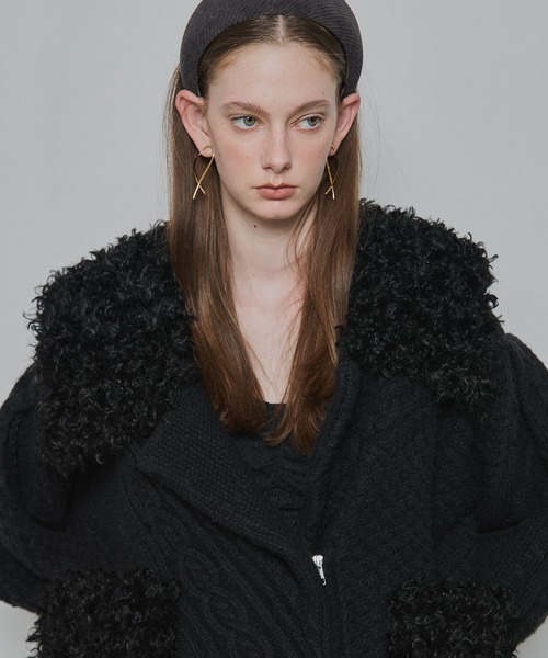 TEN by LA BELLE ETUDE】ニッティングパターン×ファーニットライダース