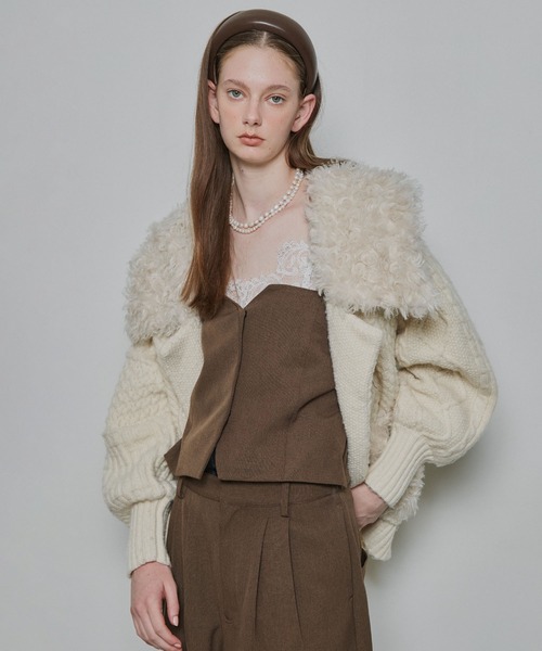 TEN by LA BELLE ETUDE】ニッティングパターン×ファーニットライダース