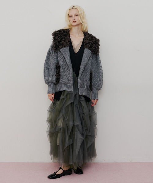 TEN by LA BELLE ETUDE】ニッティングパターン×ファーニットライダース