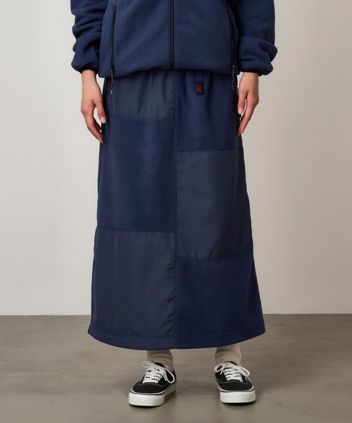 Gramicci(グラミチ)の「THERMAL FLEECE PATCH SKIRT|サーマルフリースパッチスカート(スカート・レディース・ネイビー/ヘザーグレー/ブラック/オリーブ・M/L/S)」の4枚目の写真