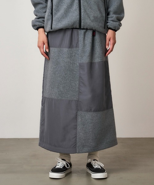 Gramicci(グラミチ)の「THERMAL FLEECE PATCH SKIRT|サーマルフリースパッチスカート(スカート・レディース・ネイビー/ヘザーグレー/ブラック/オリーブ・M/L/S)」の3枚目の写真