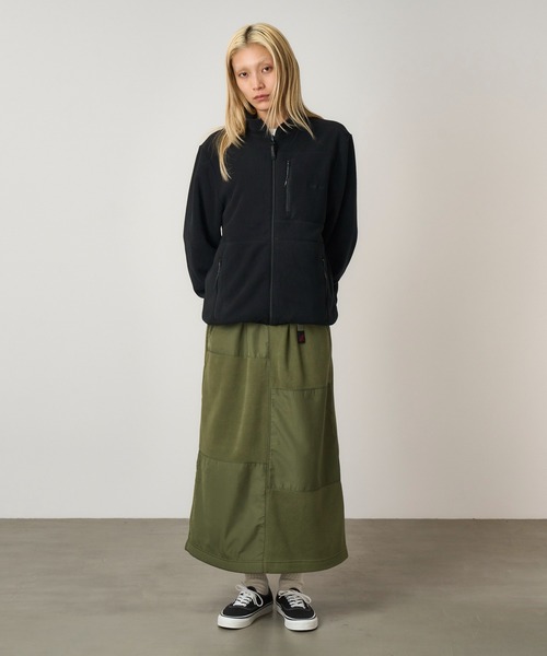 Gramicci(グラミチ)の「THERMAL FLEECE PATCH SKIRT|サーマルフリースパッチスカート(スカート・レディース・ネイビー/ヘザーグレー/ブラック/オリーブ・M/L/S)」の9枚目の写真