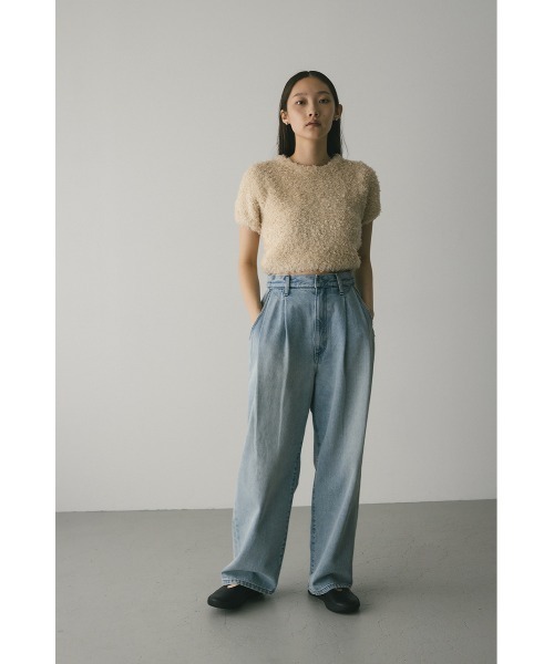 STYLEMIXER（スタイルミキサー）の「タックワイドルーズデニム（デニムパンツ・レディース・ブラック/ライトブルー・X-SMALL/SMALL/MEDIUM）」の11枚目の写真