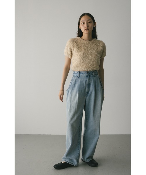 STYLEMIXER（スタイルミキサー）の「タックワイドルーズデニム（デニムパンツ・レディース・ブラック/ライトブルー・X-SMALL/SMALL/MEDIUM）」の12枚目の写真