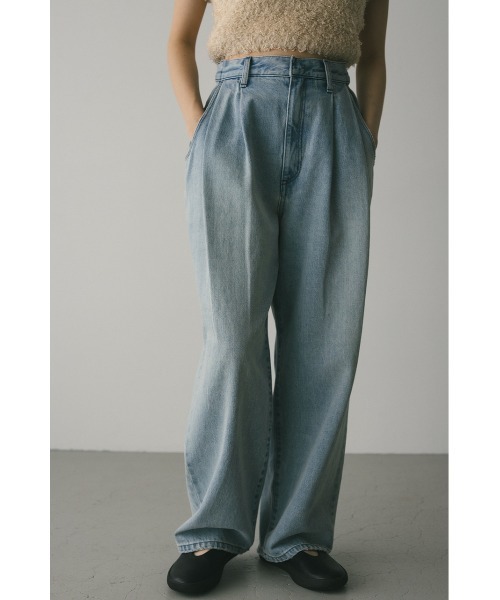 STYLEMIXER（スタイルミキサー）の「タックワイドルーズデニム（デニムパンツ・レディース・ブラック/ライトブルー・X-SMALL/SMALL/MEDIUM）」の13枚目の写真