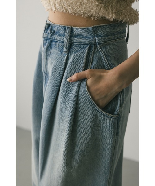 STYLEMIXER（スタイルミキサー）の「タックワイドルーズデニム（デニムパンツ・レディース・ブラック/ライトブルー・X-SMALL/SMALL/MEDIUM）」の20枚目の写真