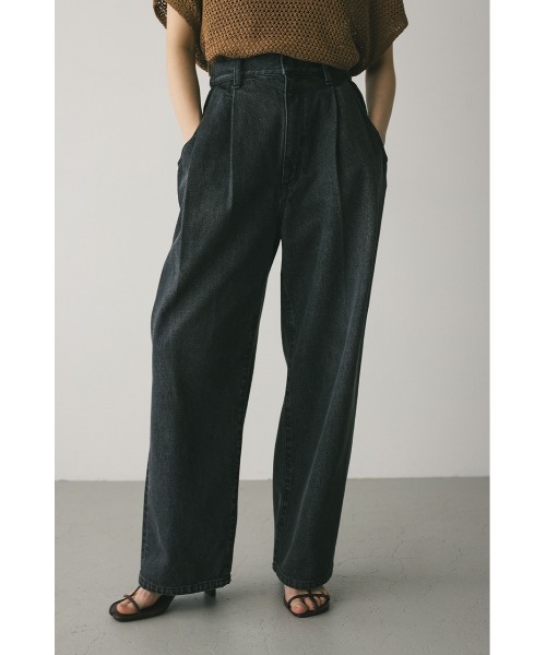 タックワイドルーズデニム（デニムパンツ）｜STYLEMIXER（スタイル