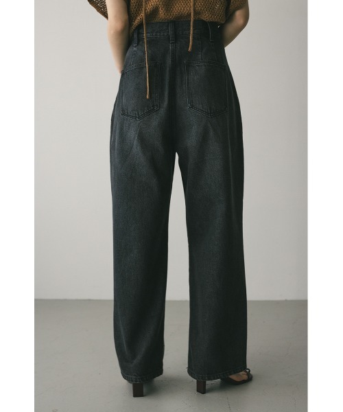 STYLEMIXER（スタイルミキサー）の「タックワイドルーズデニム（デニムパンツ・レディース・ブラック/ライトブルー・X-SMALL/SMALL/MEDIUM）」の6枚目の写真