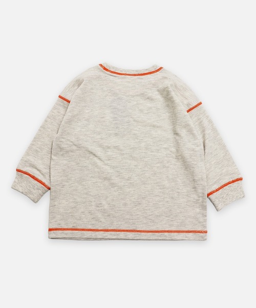 JAM & LINK（ジャムアンドリンク）の「配色ステッチ 長袖Tシャツ（Tシャツ/カットソー・キッズ・ラベンダー/スモークピンク/オートミール/ワインレッド/ネイビー/ブラック/チャコールグレー/ミント/サックスブルー・110cm/100cm/120cm/130cm/140cm/150cm/160cm）」の11枚目の写真