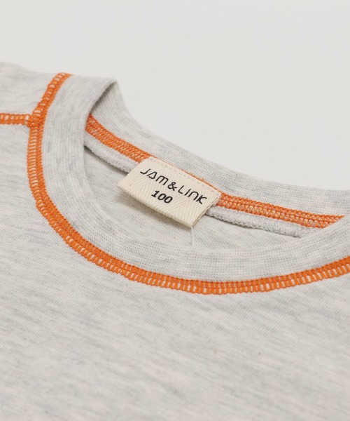 JAM & LINK（ジャムアンドリンク）の「配色ステッチ 長袖Tシャツ（Tシャツ/カットソー・キッズ・ラベンダー/スモークピンク/オートミール/ワインレッド/ネイビー/ブラック/チャコールグレー/ミント/サックスブルー・110cm/100cm/120cm/130cm/140cm/150cm/160cm）」の12枚目の写真
