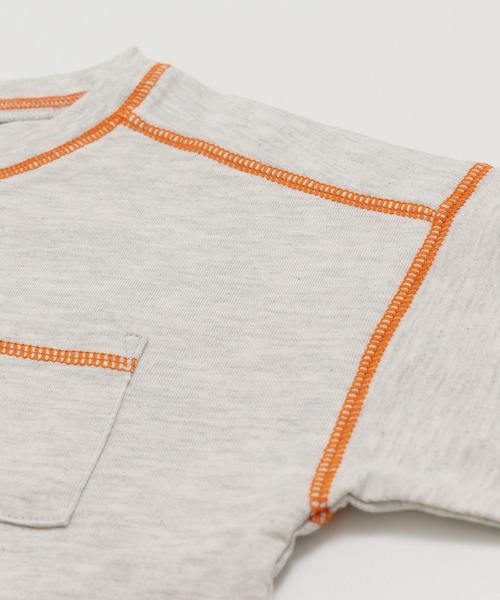 JAM & LINK（ジャムアンドリンク）の「配色ステッチ 長袖Tシャツ（Tシャツ/カットソー・キッズ・ラベンダー/スモークピンク/オートミール/ワインレッド/ネイビー/ブラック/チャコールグレー/ミント/サックスブルー・110cm/100cm/120cm/130cm/140cm/150cm/160cm）」の13枚目の写真