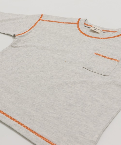 JAM & LINK（ジャムアンドリンク）の「配色ステッチ 長袖Tシャツ（Tシャツ/カットソー・キッズ・ラベンダー/スモークピンク/オートミール/ワインレッド/ネイビー/ブラック/チャコールグレー/ミント/サックスブルー・110cm/100cm/120cm/130cm/140cm/150cm/160cm）」の17枚目の写真