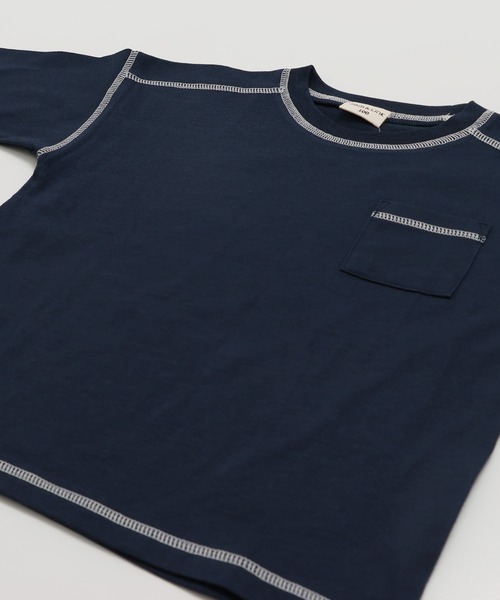 JAM & LINK（ジャムアンドリンク）の「配色ステッチ 長袖Tシャツ（Tシャツ/カットソー・キッズ・ラベンダー/スモークピンク/オートミール/ワインレッド/ネイビー/ブラック/チャコールグレー/ミント/サックスブルー・110cm/100cm/120cm/130cm/140cm/150cm/160cm）」の20枚目の写真