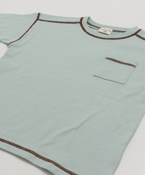 JAM & LINK（ジャムアンドリンク）の「配色ステッチ 長袖Tシャツ（Tシャツ/カットソー・キッズ・ラベンダー/スモークピンク/オートミール/ワインレッド/ネイビー/ブラック/チャコールグレー/ミント/サックスブルー・110cm/100cm/120cm/130cm/140cm/150cm/160cm）」の21枚目の写真