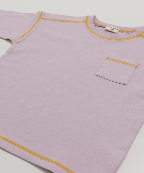 JAM & LINK（ジャムアンドリンク）の「配色ステッチ 長袖Tシャツ（Tシャツ/カットソー・キッズ・ラベンダー/スモークピンク/オートミール/ワインレッド/ネイビー/ブラック/チャコールグレー/ミント/サックスブルー・110cm/100cm/120cm/130cm/140cm/150cm/160cm）」の22枚目の写真