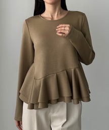 Louere | ペプラムデザインカットトップス(Tシャツ/カットソー)