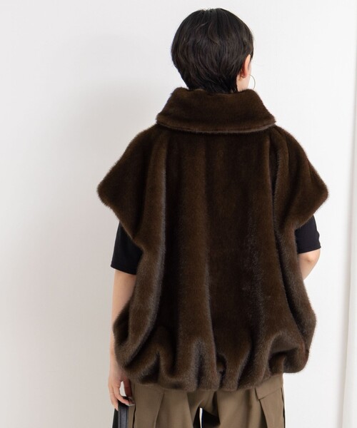 セール】エコファー衿付ベスト（ブルゾン）｜Rie Miller（リエミラー