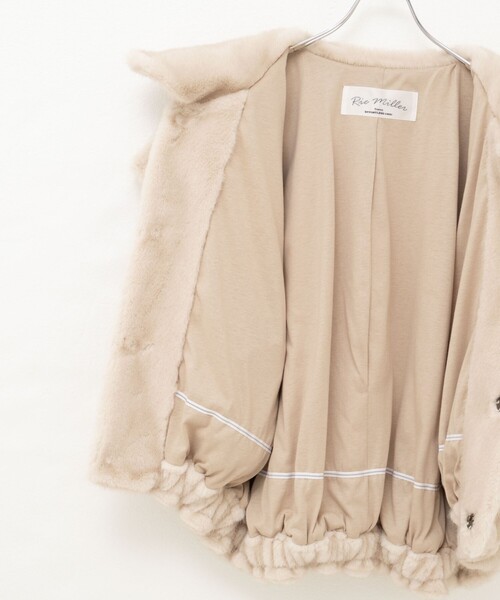 Rie Miller（リエミラー）の「エコファー衿付ベスト（ブルゾン・レディース・ダークブラウン/アイボリー・38）」の7枚目の写真