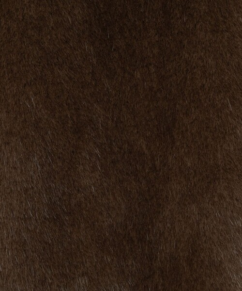 Rie Miller（リエミラー）の「エコファー衿付ベスト（ブルゾン・レディース・ダークブラウン/アイボリー・38）」の9枚目の写真