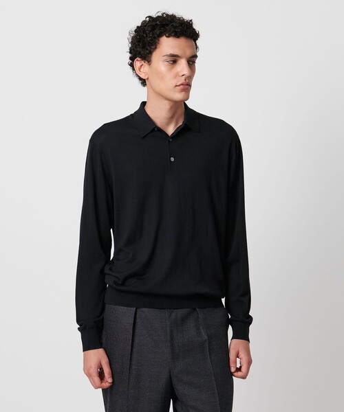 SOVEREIGN（ソブリン）の「＜SOVEREIGN＞ハイゲージ ニットポロシャツ（ニット/セーター・メンズ・ブラック・L/M）」の2枚目の写真