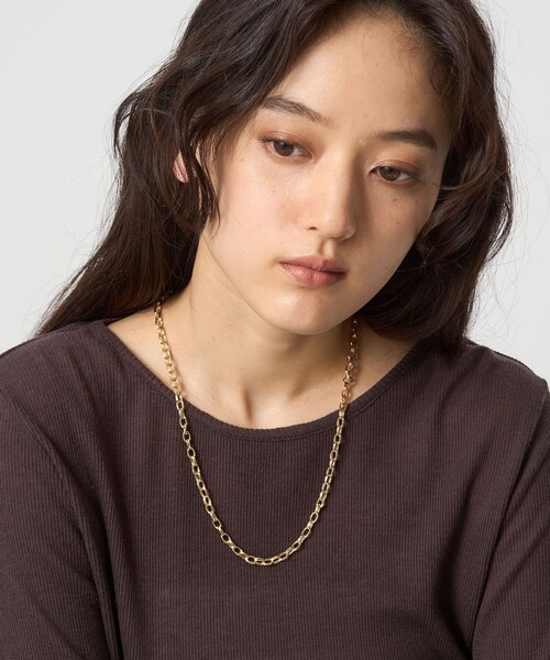 green label relaxing（グリーンレーベルリラクシング）の「リングデザイン チェーンネックレス（ネックレス・レディース・シルバー/ゴールド・FREE）」の3枚目の写真