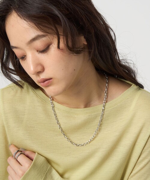 green label relaxing（グリーンレーベルリラクシング）の「リングデザイン チェーンネックレス（ネックレス・レディース・シルバー/ゴールド・FREE）」の5枚目の写真