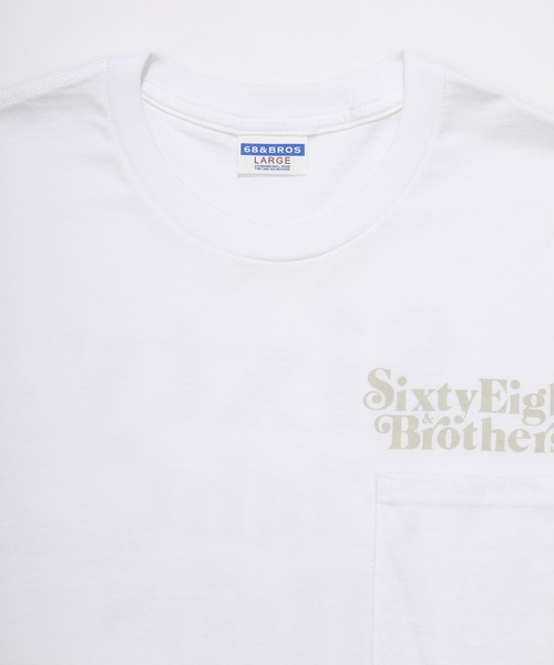 68&brothers(シックスティエイトアンドブラザーズ)の「68&BROTHERS シックスティーエイトアンドブラザーズ / "SixtyEight&Bros" S/S Pocket Tee(Tシャツ/カットソー・メンズ・ホワイト系/ホワイト×グレー/ホワイト×ライム/ホワイト×ブルー・LARGE/X-LARGE/XX-LARGE/MEDIUM)」の5枚目の写真