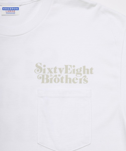 68&brothers(シックスティエイトアンドブラザーズ)の「68&BROTHERS シックスティーエイトアンドブラザーズ / "SixtyEight&Bros" S/S Pocket Tee(Tシャツ/カットソー・メンズ・ホワイト系/ホワイト×グレー/ホワイト×ライム/ホワイト×ブルー・LARGE/X-LARGE/XX-LARGE/MEDIUM)」の6枚目の写真