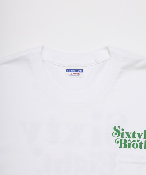 68&brothers(シックスティエイトアンドブラザーズ)の「68&BROTHERS シックスティーエイトアンドブラザーズ / "SixtyEight&Bros" S/S Pocket Tee(Tシャツ/カットソー・メンズ・ホワイト系/ホワイト×グレー/ホワイト×ライム/ホワイト×ブルー・LARGE/X-LARGE/XX-LARGE/MEDIUM)」の8枚目の写真
