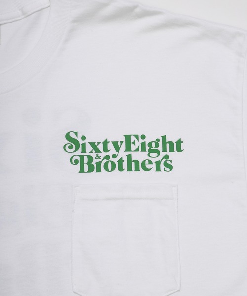 68&brothers(シックスティエイトアンドブラザーズ)の「68&BROTHERS シックスティーエイトアンドブラザーズ / "SixtyEight&Bros" S/S Pocket Tee(Tシャツ/カットソー・メンズ・ホワイト系/ホワイト×グレー/ホワイト×ライム/ホワイト×ブルー・LARGE/X-LARGE/XX-LARGE/MEDIUM)」の9枚目の写真