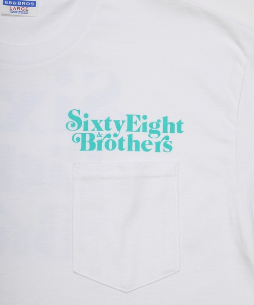 68&brothers(シックスティエイトアンドブラザーズ)の「68&BROTHERS シックスティーエイトアンドブラザーズ / "SixtyEight&Bros" S/S Pocket Tee(Tシャツ/カットソー・メンズ・ホワイト系/ホワイト×グレー/ホワイト×ライム/ホワイト×ブルー・LARGE/X-LARGE/XX-LARGE/MEDIUM)」の11枚目の写真
