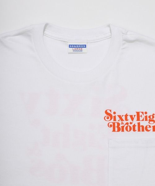 68&brothers(シックスティエイトアンドブラザーズ)の「68&BROTHERS シックスティーエイトアンドブラザーズ / "SixtyEight&Bros" S/S Pocket Tee(Tシャツ/カットソー・メンズ・ホワイト系/ホワイト×グレー/ホワイト×ライム/ホワイト×ブルー・LARGE/X-LARGE/XX-LARGE/MEDIUM)」の14枚目の写真