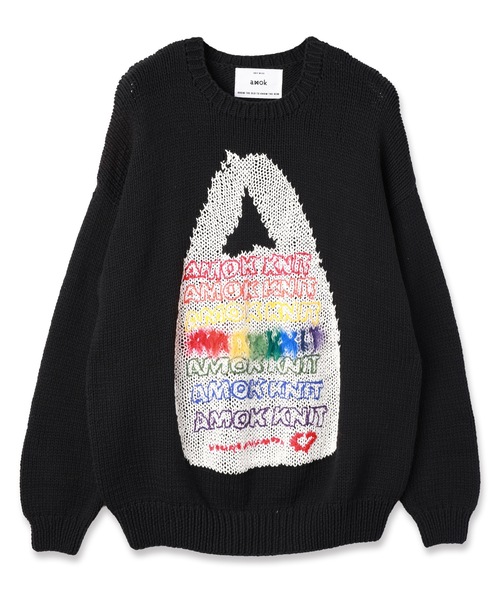 amok（アモク）の「AMOK KNIT（ニット/セーター・メンズ・ブラック/ホワイト・M/S）」の5枚目の写真