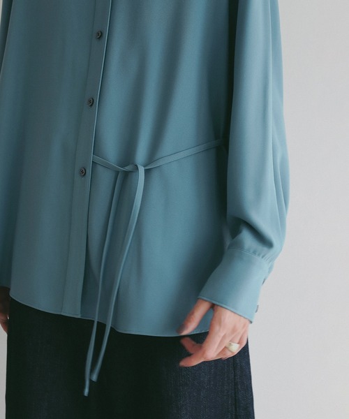 MANOF（マノフ）の「STRING BACK LAYERED SHIRTS（シャツ/ブラウス・レディース・ブラウン/ターコイズブルー/アイボリー・F）」の20枚目の写真