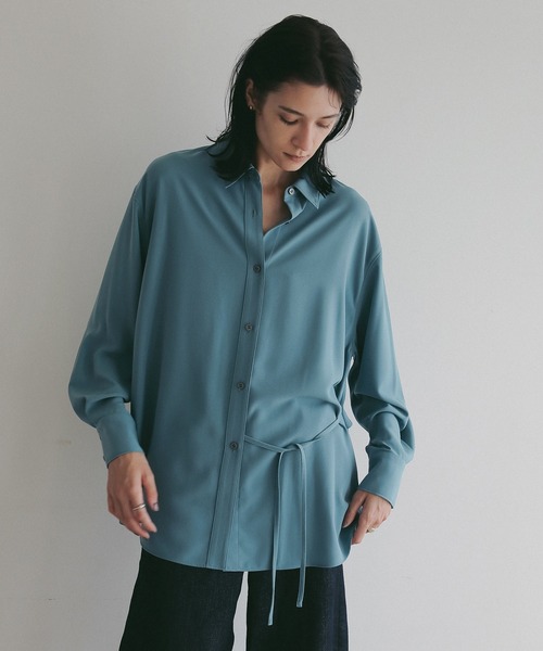 MANOF（マノフ）の「STRING BACK LAYERED SHIRTS（シャツ/ブラウス・レディース・ブラウン/ターコイズブルー/アイボリー・F）」の14枚目の写真