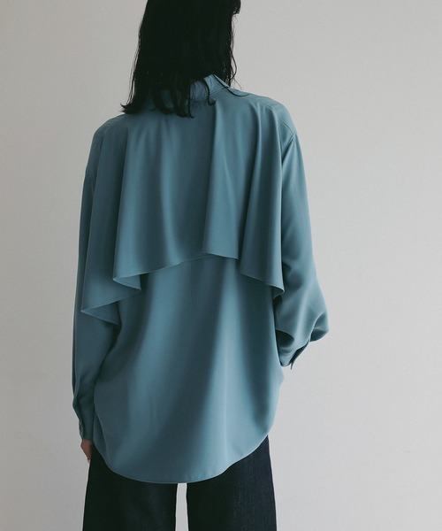 MANOF（マノフ）の「STRING BACK LAYERED SHIRTS（シャツ/ブラウス・レディース・ブラウン/ターコイズブルー/アイボリー・F）」の18枚目の写真