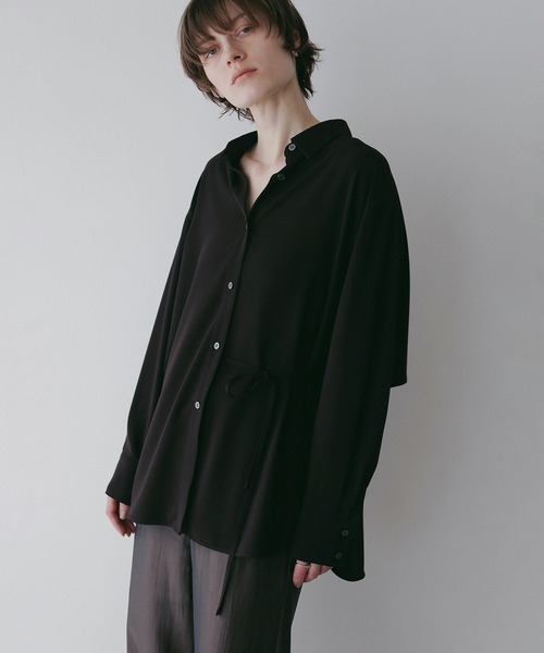 MANOF（マノフ）の「STRING BACK LAYERED SHIRTS（シャツ/ブラウス・レディース・ブラウン/ターコイズブルー/アイボリー・F）」の5枚目の写真