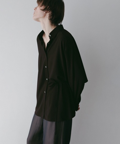 MANOF（マノフ）の「STRING BACK LAYERED SHIRTS（シャツ/ブラウス・レディース・ブラウン/ターコイズブルー/アイボリー・F）」の7枚目の写真