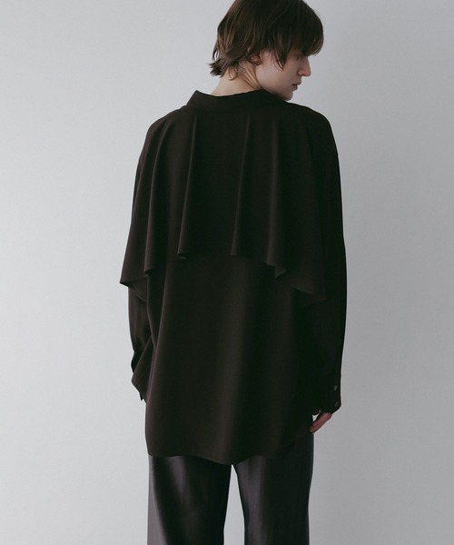 MANOF（マノフ）の「STRING BACK LAYERED SHIRTS（シャツ/ブラウス・レディース・ブラウン/ターコイズブルー/アイボリー・F）」の10枚目の写真