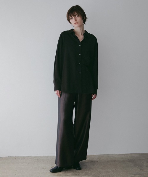 MANOF（マノフ）の「STRING BACK LAYERED SHIRTS（シャツ/ブラウス・レディース・ブラウン/ターコイズブルー/アイボリー・F）」の6枚目の写真
