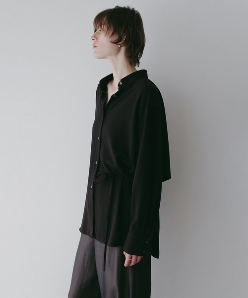 MANOF（マノフ）の「STRING BACK LAYERED SHIRTS（シャツ/ブラウス・レディース・ブラウン/ターコイズブルー/アイボリー・F）」の8枚目の写真