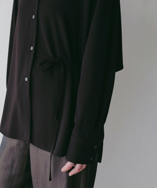 MANOF（マノフ）の「STRING BACK LAYERED SHIRTS（シャツ/ブラウス・レディース・ブラウン/ターコイズブルー/アイボリー・F）」の11枚目の写真