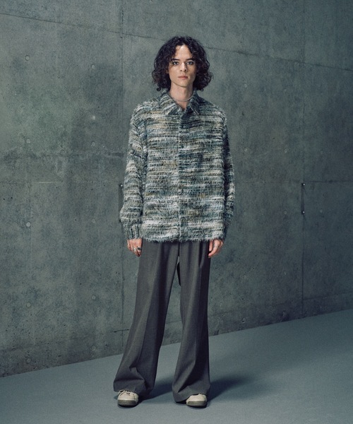 CASPER JOHN（キャスパージョン）の「Various loose shirts -feather knit- / バリアスルーズシャツ -フェザーニット-（シャツ/ブラウス・メンズ・ブルー/グリーン系その他/ブラック系その他/ブラック/ライトグレー・LARGE/MEDIUM/SMALL/X-SMALL）」の16枚目の写真