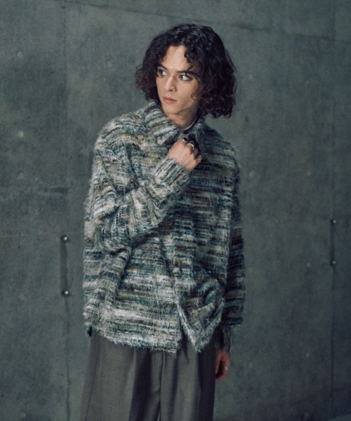 CASPER JOHN（キャスパージョン）の「Various loose shirts -feather knit- / バリアスルーズシャツ -フェザーニット-（シャツ/ブラウス・メンズ・ブルー/グリーン系その他/ブラック系その他/ブラック/ライトグレー・LARGE/MEDIUM/SMALL/X-SMALL）」の15枚目の写真