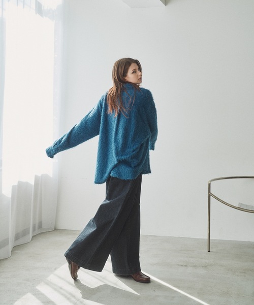 CASPER JOHN（キャスパージョン）の「Various loose shirts -feather knit- / バリアスルーズシャツ -フェザーニット-（シャツ/ブラウス・メンズ・ブルー/グリーン系その他/ブラック系その他/ブラック/ライトグレー・LARGE/MEDIUM/SMALL/X-SMALL）」の21枚目の写真