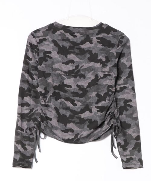 d.i.a.♡迷彩柄ロンパース セール】サイドドロスト／迷彩柄ロングスリーブトップス（2色展開）（T
