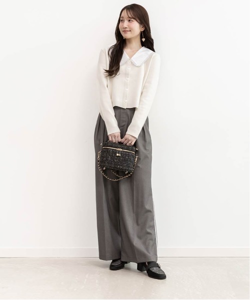 RANDA（ランダ）の「ウエストデザインラインタックパンツ（その他パンツ・レディース・ネイビー/ブラウン/グレー・1/0）」の4枚目の写真