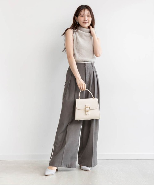 RANDA（ランダ）の「ウエストデザインラインタックパンツ（その他パンツ・レディース・ネイビー/ブラウン/グレー・1/0）」の12枚目の写真