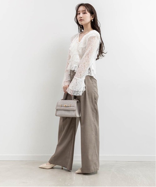 RANDA（ランダ）の「ウエストデザインラインタックパンツ（その他パンツ・レディース・ネイビー/ブラウン/グレー・1/0）」の14枚目の写真