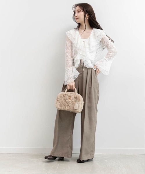 RANDA（ランダ）の「ウエストデザインラインタックパンツ（その他パンツ・レディース・ネイビー/ブラウン/グレー・1/0）」の18枚目の写真